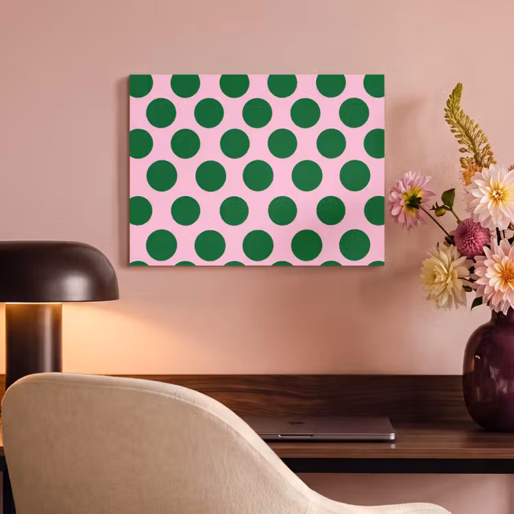 Akoestisch schilderij - Polkadots - Patroon - Groen — 4