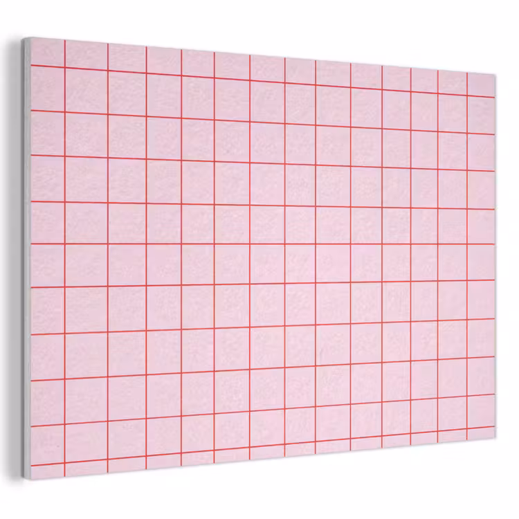 Akoestisch schilderij - Raster - Patroon - Roze — 1