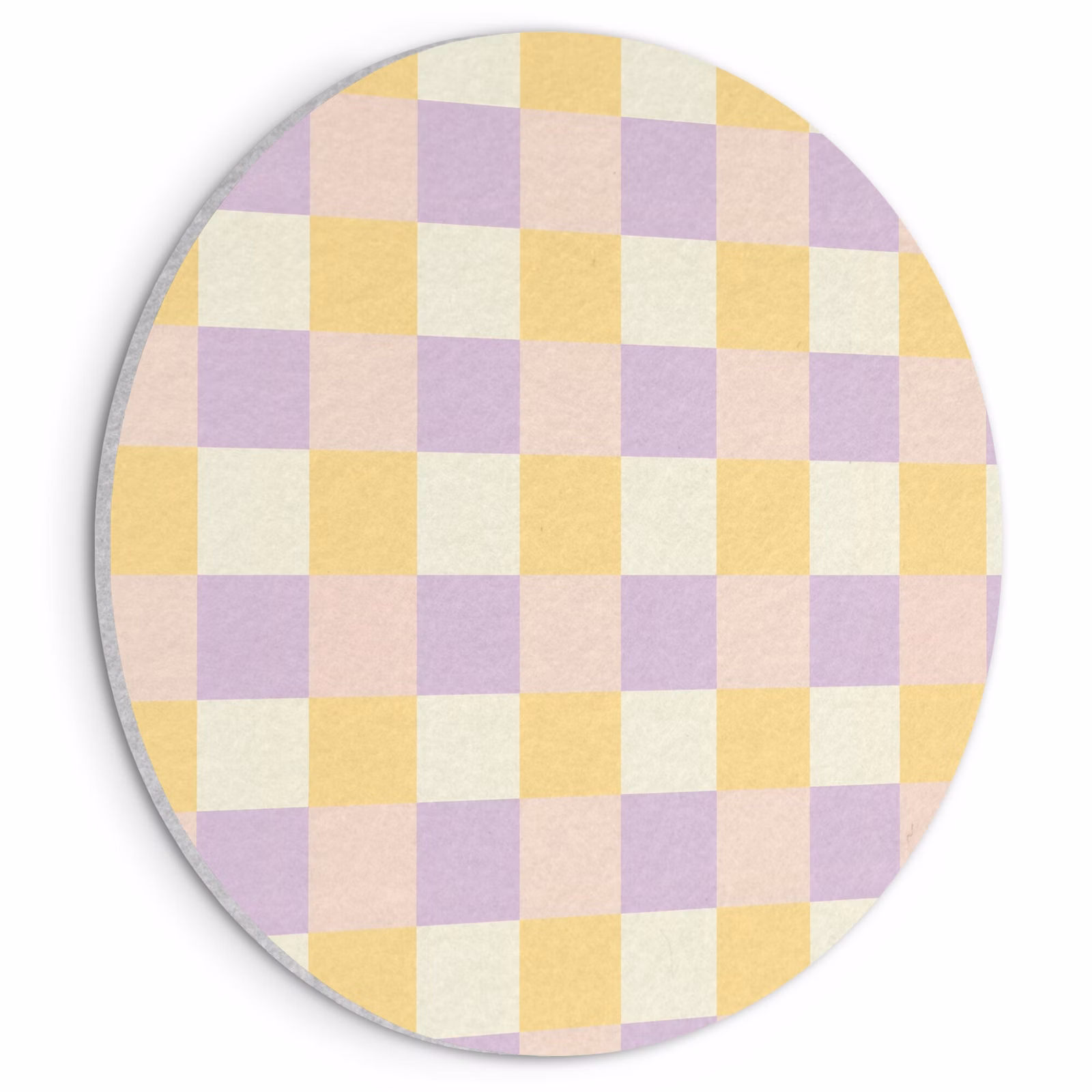 Akoestisch schilderij rond - Blokjes - Lila - Geel — 1