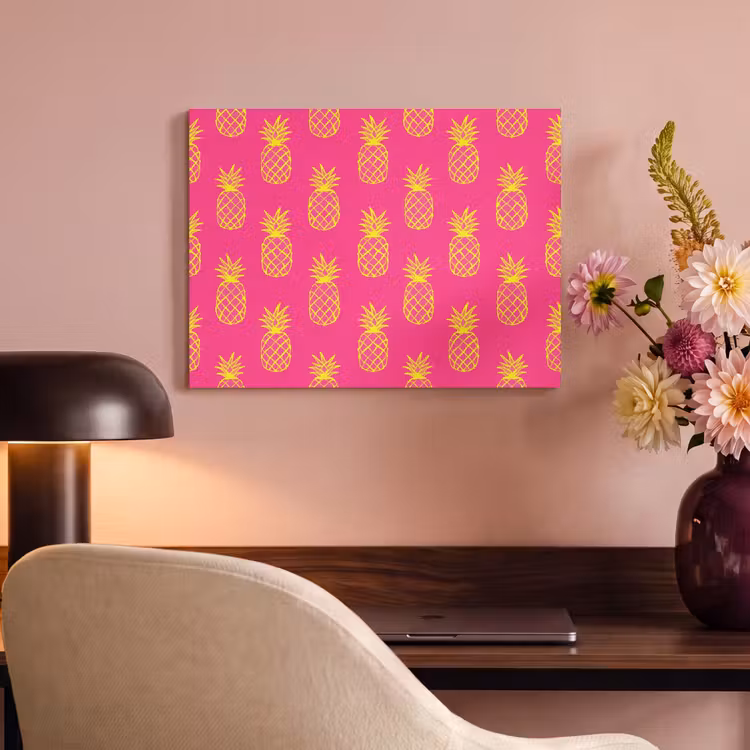 Akoestisch schilderij - Ananas - Trendy - Roze — 4
