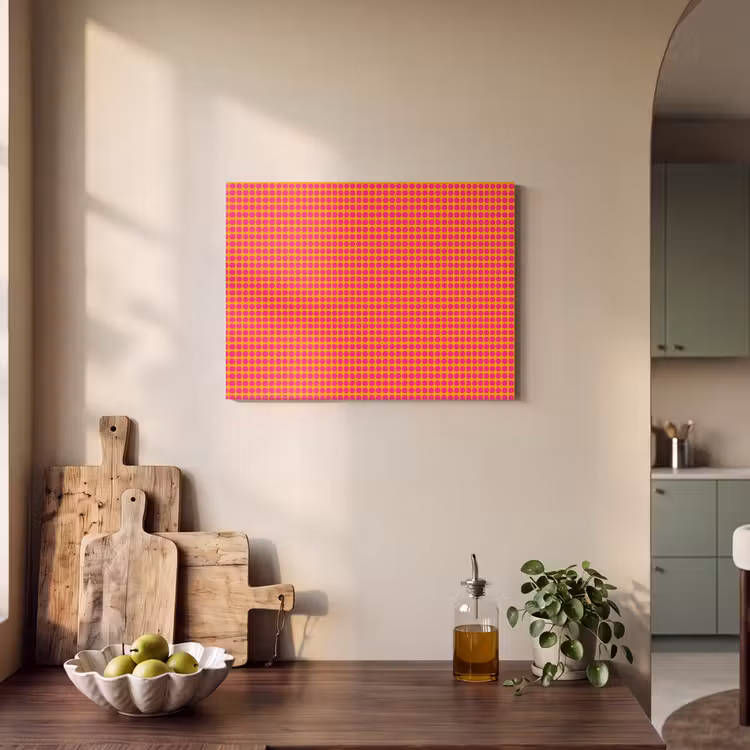 Akoestisch schilderij - Modern - Stippen - Oranje — 3