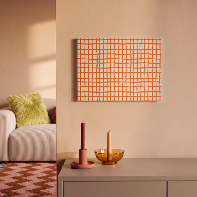 Akoestisch schilderij - Patroon - Lijnen - Oranje — 2