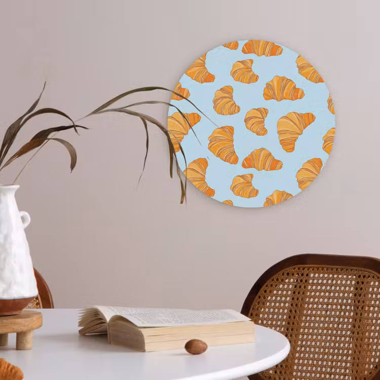 Akoestisch schilderij rond - Croissant - Speels - Blauw — 2