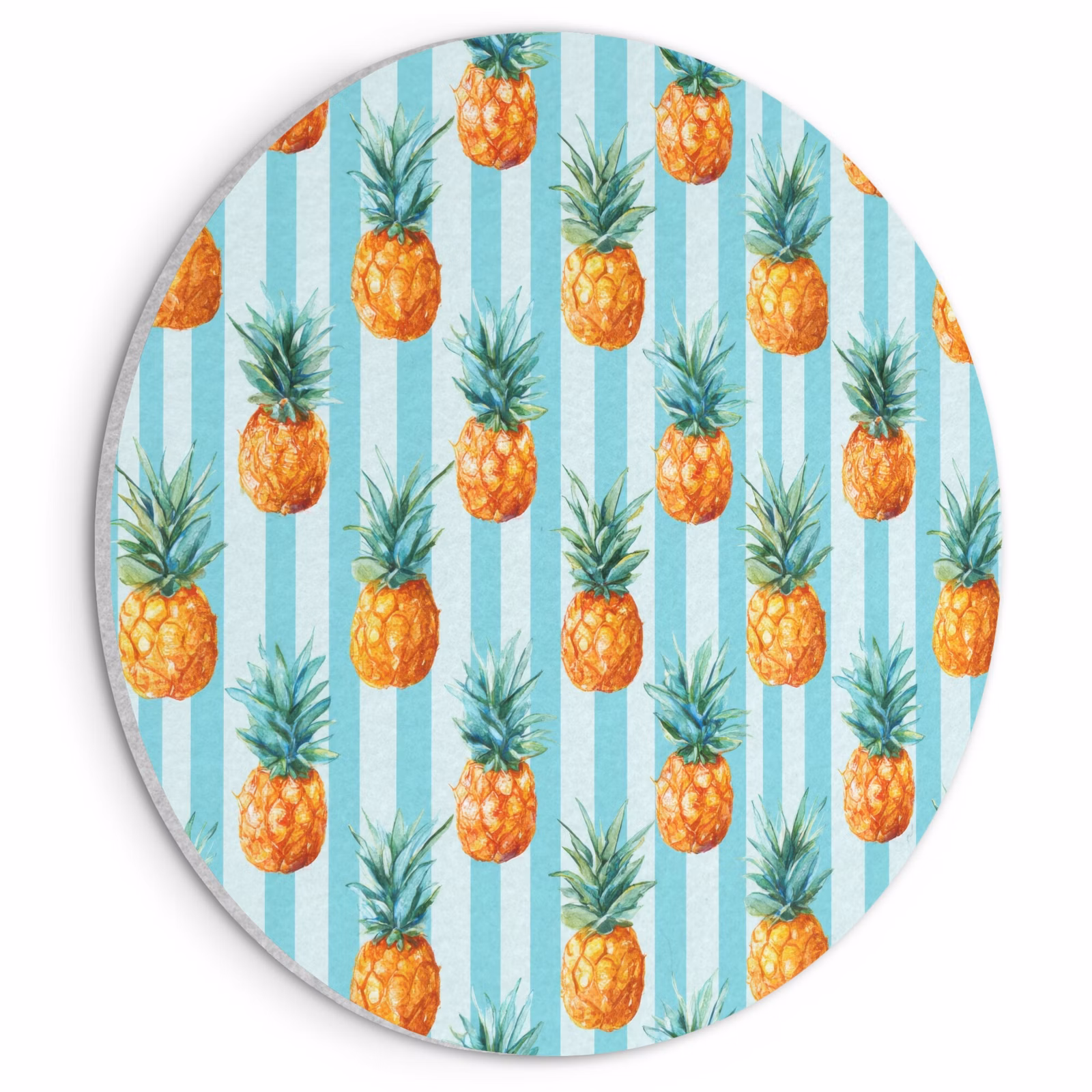Akoestisch schilderij rond - Ananas - Strepen - Groen — 1