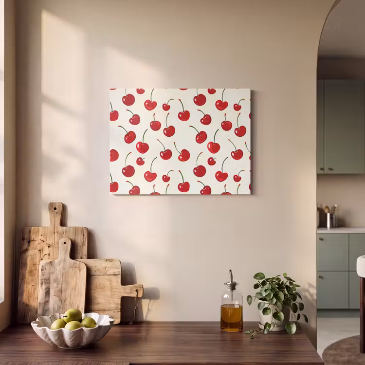 Akoestisch schilderij - Kersen - Minimalistisch - Rood — 3