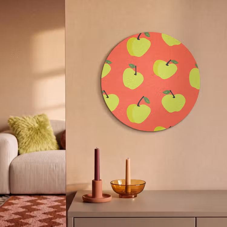Akoestisch schilderij rond - Appels - Modern - Groen — 3