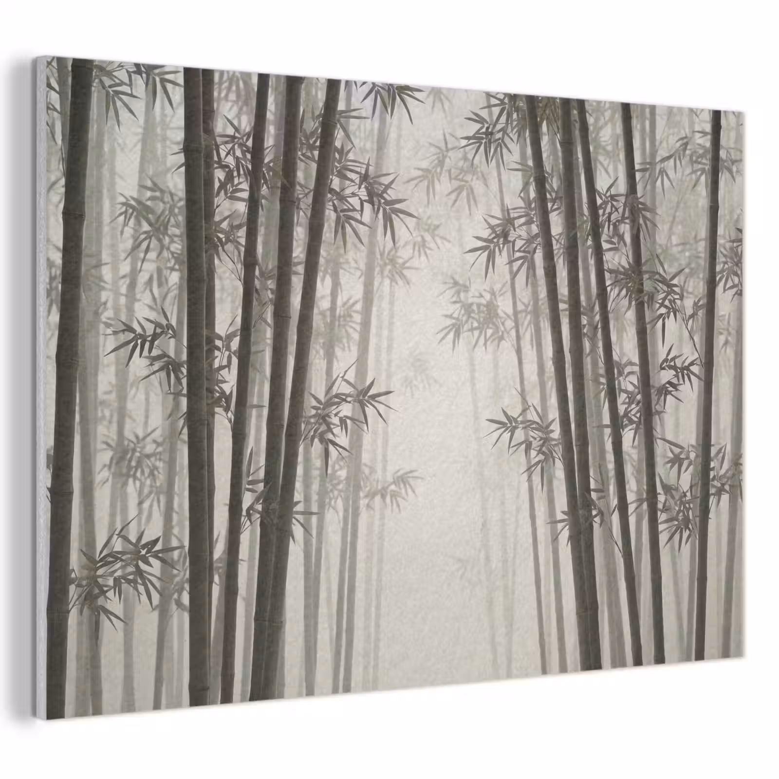 Akoestisch schilderij - Bamboe - Bos - Mist - Natuur — 1