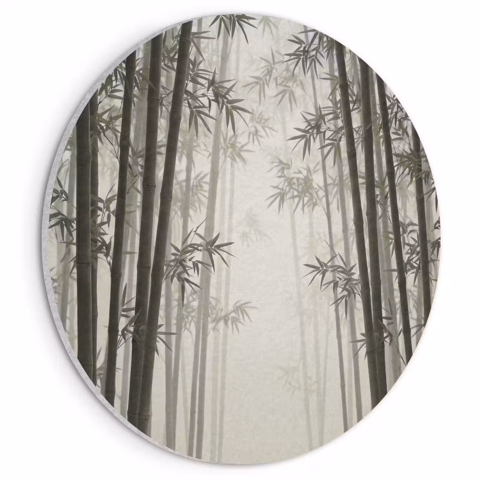 Akoestisch schilderij rond - Bamboe - Bos - Mist - Natuur — 1