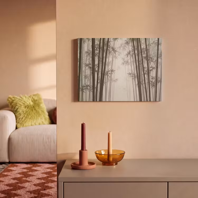 Akoestisch schilderij - Bamboe - Bos - Mist - Natuur — 2