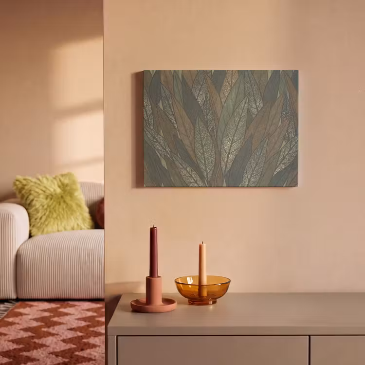 Akoestisch schilderij - Bladeren - Patroon - Gestippeld - Natuur - Groen — 2