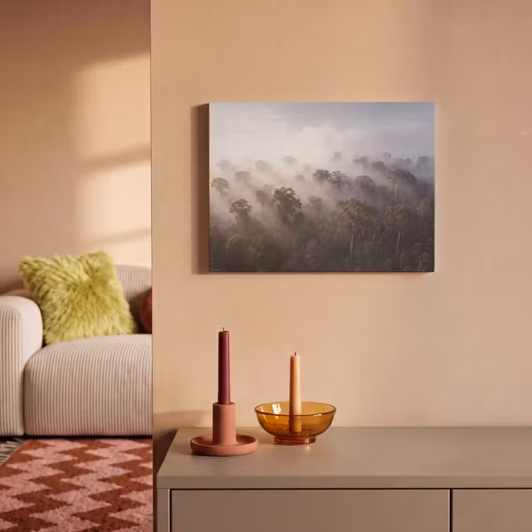 Akoestisch schilderij - Bos - Mist - Natuur - Groen — 2