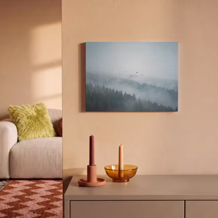 Akoestisch schilderij - Bos - Mist - Vogels - Natuur - Groen — 2