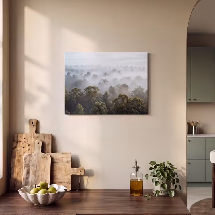 Akoestisch schilderij - Natuur - Mist - Bos - Ochtend - Goud — 3