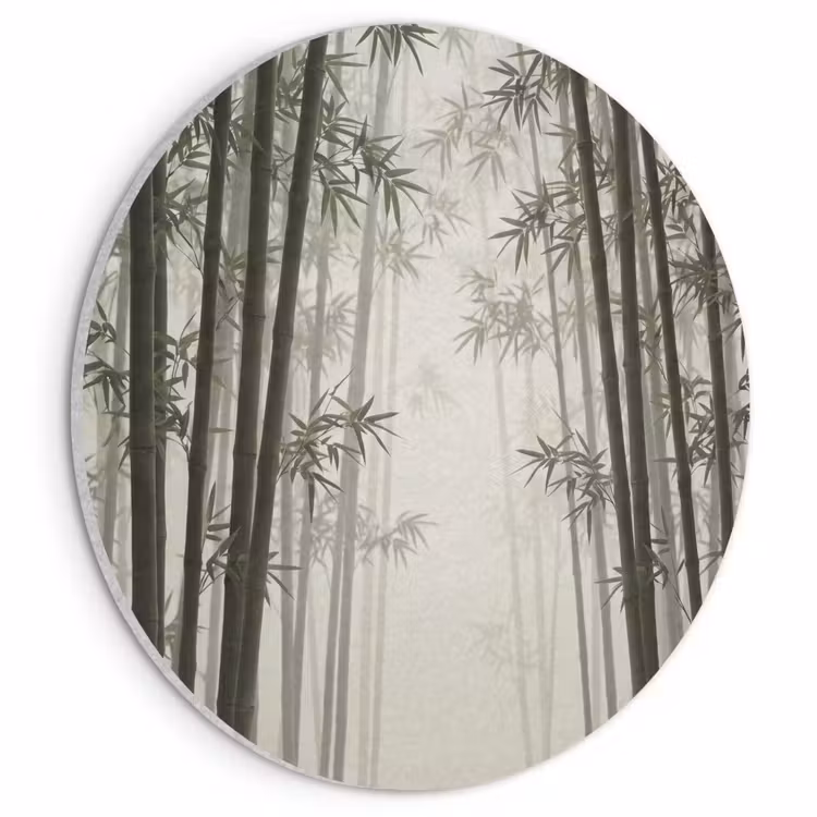 Akoestisch schilderij rond - Bamboe - Bos - Mist - Natuur — 1