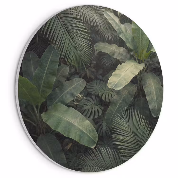 Akoestisch schilderij rond - Bladeren - Groen - Tropisch - Natuur — 1