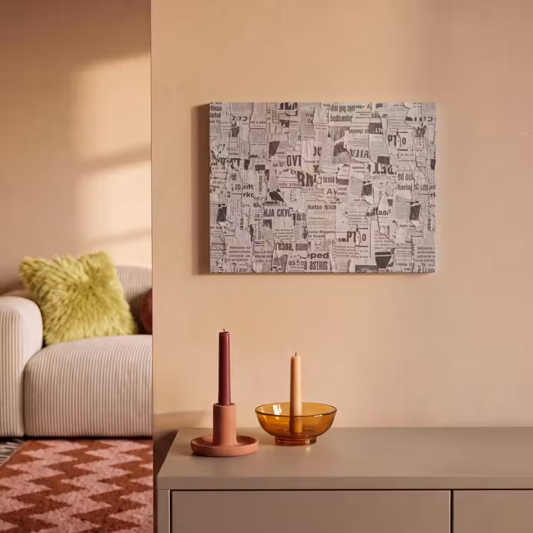 Akoestisch schilderij - Krant - Gescheurd - Textuur - Abstract - Zwart-wit — 2
