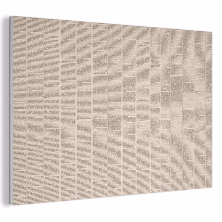 Akoestisch schilderij - Krant - Nieuws - Historisch - Vintage - Beige — 1