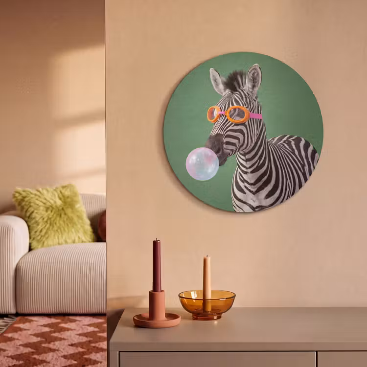 Akoestisch schilderij rond - Dier - Bril - Bel - Modern - Groen — 3