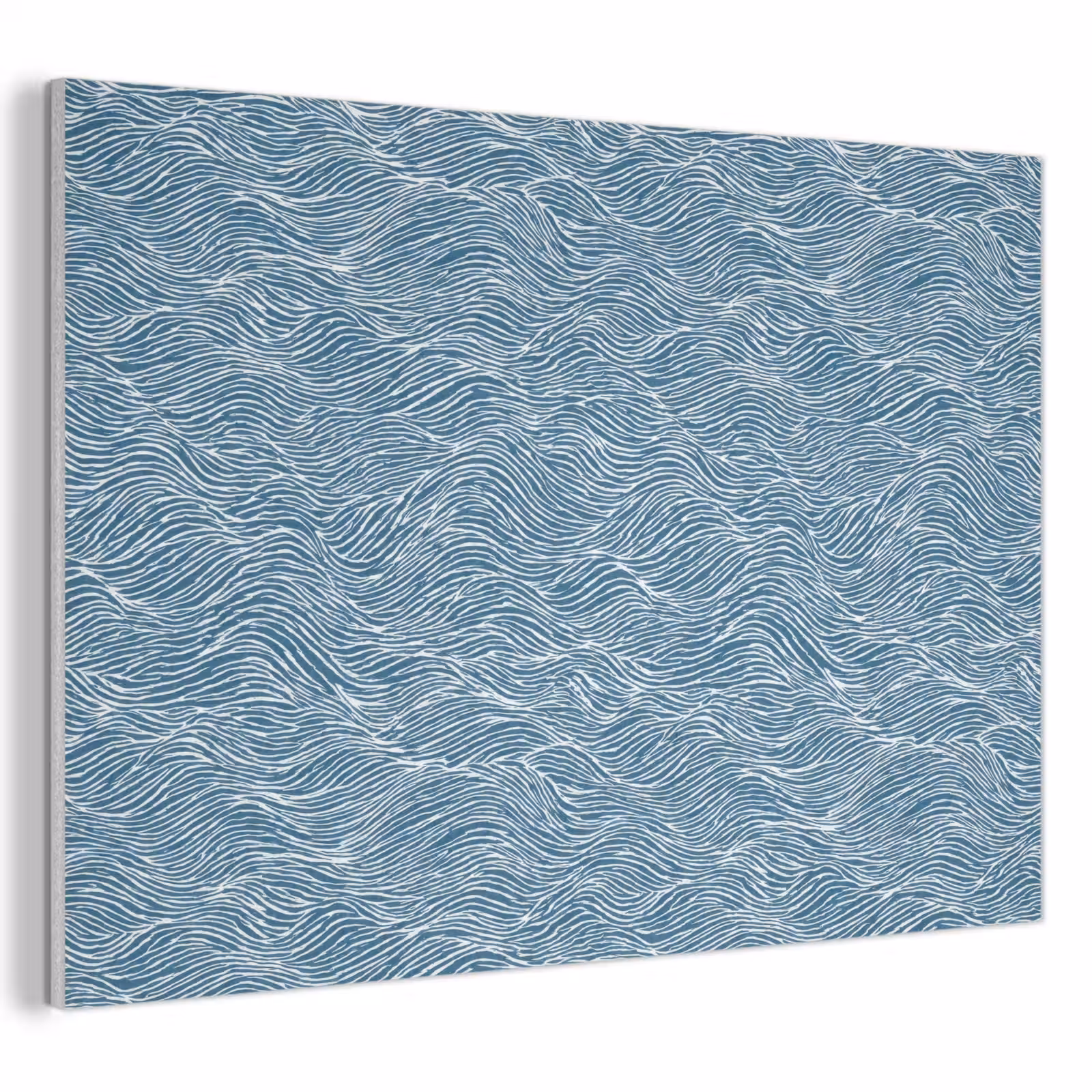 Akoestisch schilderij - Blauw - Wit - Golven - Getekend - Textuur — 1