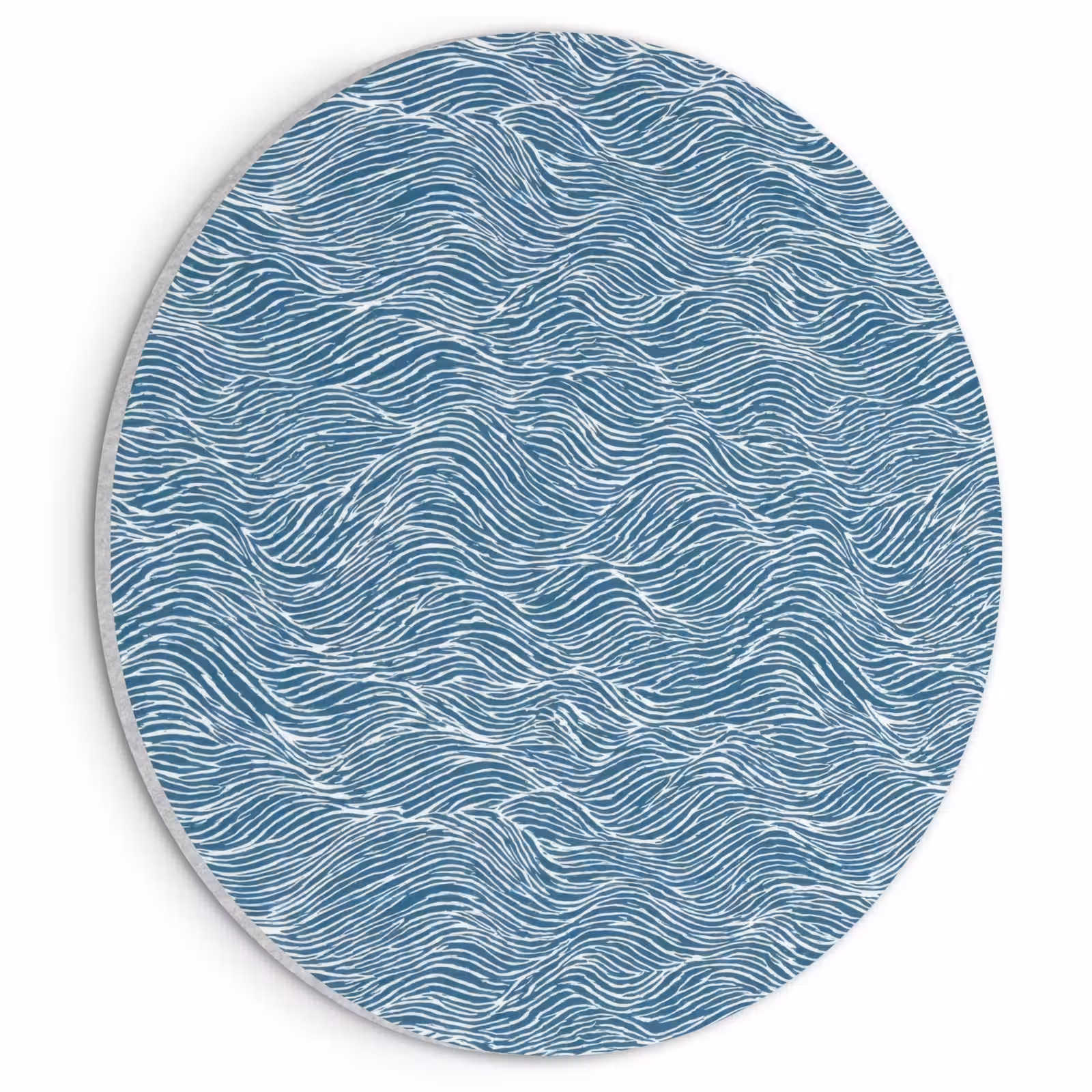 Akoestisch schilderij rond - Blauw - Wit - Golven - Getekend - Textuur — 1