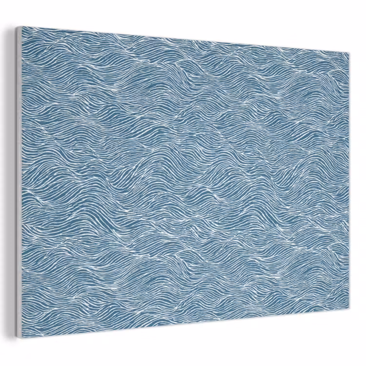 Akoestisch schilderij - Blauw - Wit - Golven - Getekend - Textuur — 1