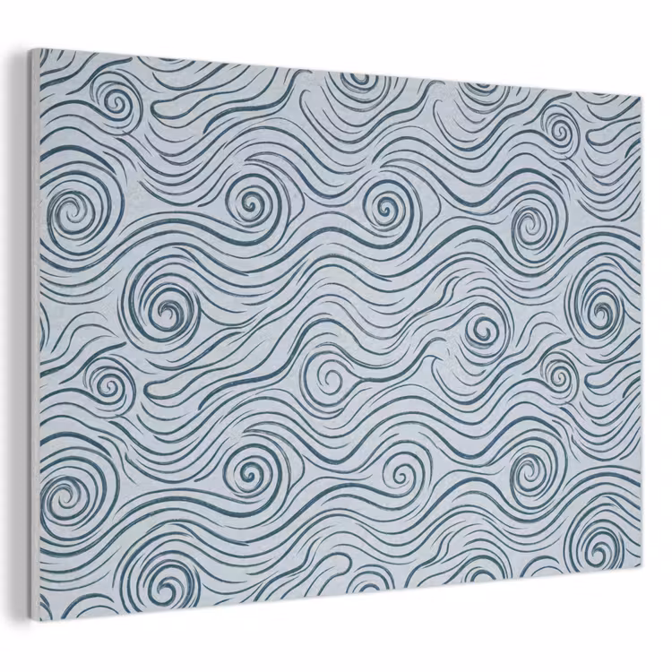 Akoestisch schilderij - Patroon - Golven - Abstract - Modern - Blauw — 1