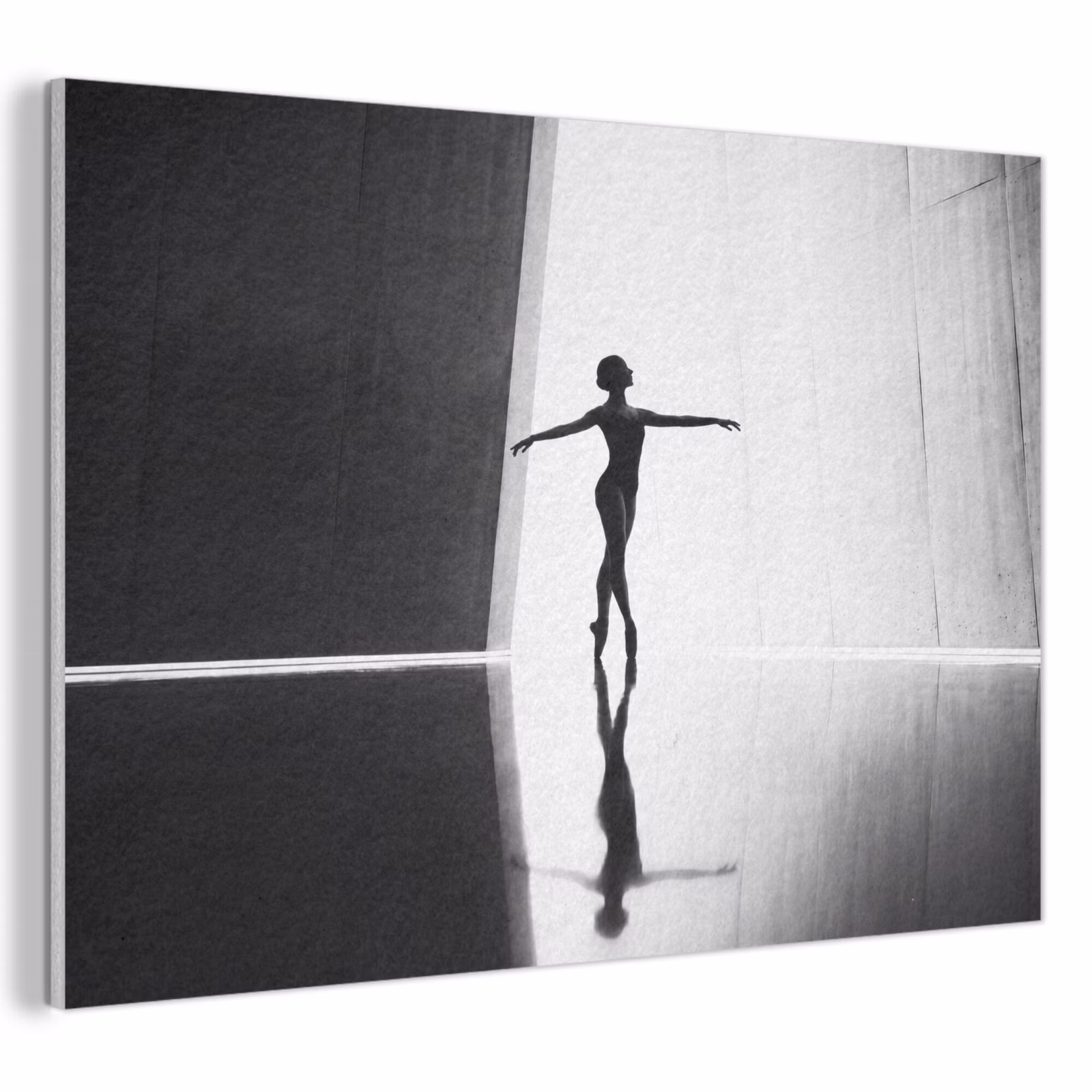 Akoestisch schilderij - Danser - Silhouette - Kunst - Modern - Zwart-wit — 1