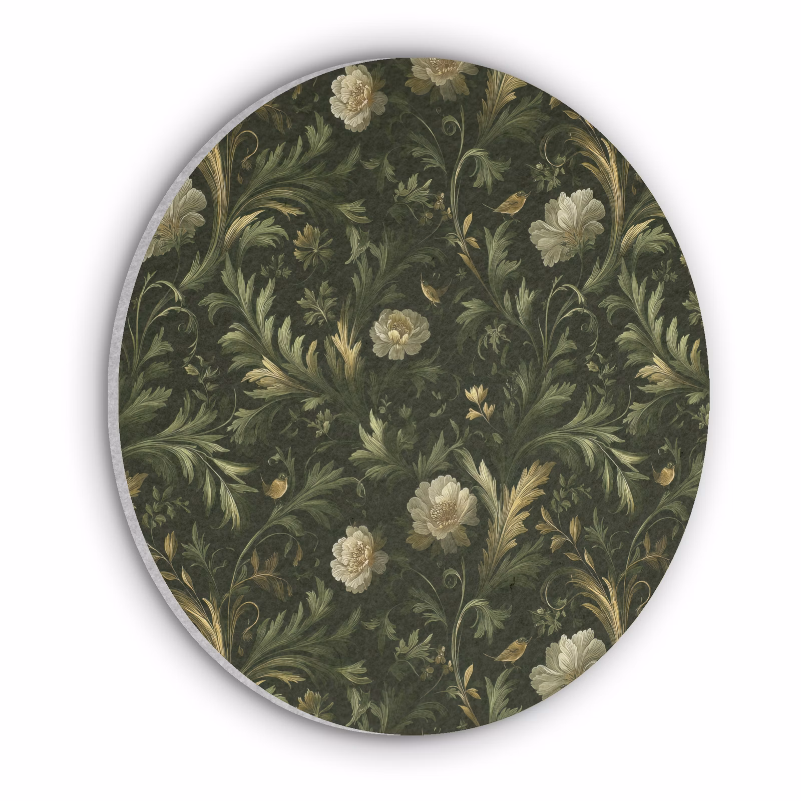 Akoestisch schilderij rond - Botanisch - Naadloos - Bloemen — 1