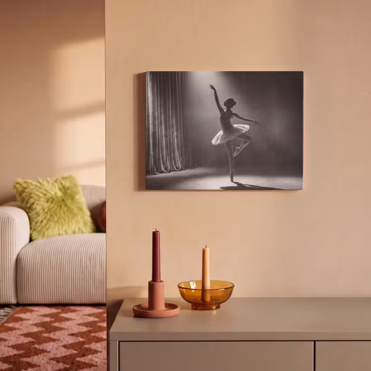 Akoestisch schilderij - Danser - Podium - Zwart-wit - Kunst - Klassiek — 2