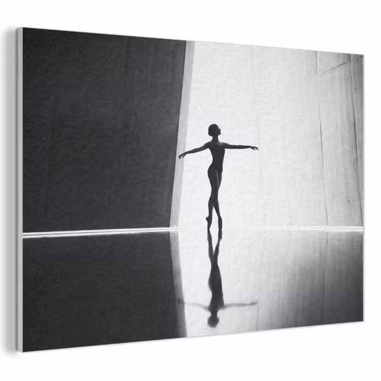 Akoestisch schilderij - Danser - Silhouette - Kunst - Modern - Zwart-wit — 1