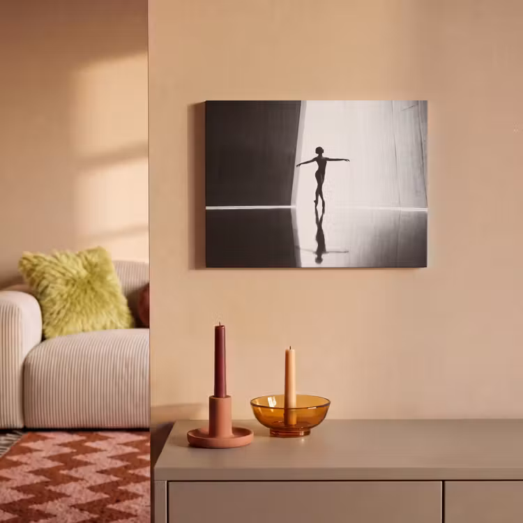 Akoestisch schilderij - Danser - Silhouette - Kunst - Modern - Zwart-wit — 2