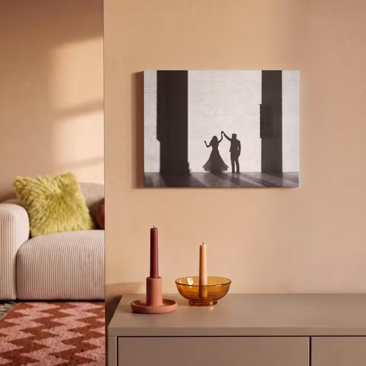 Akoestisch schilderij - Mensen - Schaduw - Dans - Zwart-wit - Liefde — 2