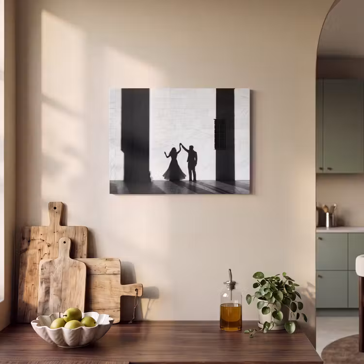 Akoestisch schilderij - Mensen - Schaduw - Dans - Zwart-wit - Liefde — 3