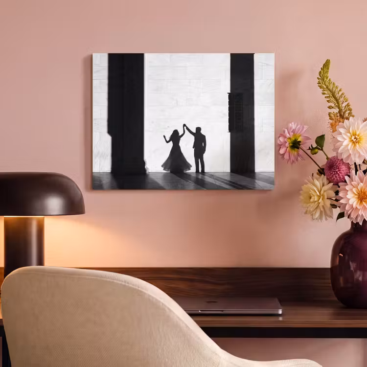 Akoestisch schilderij - Mensen - Schaduw - Dans - Zwart-wit - Liefde — 4