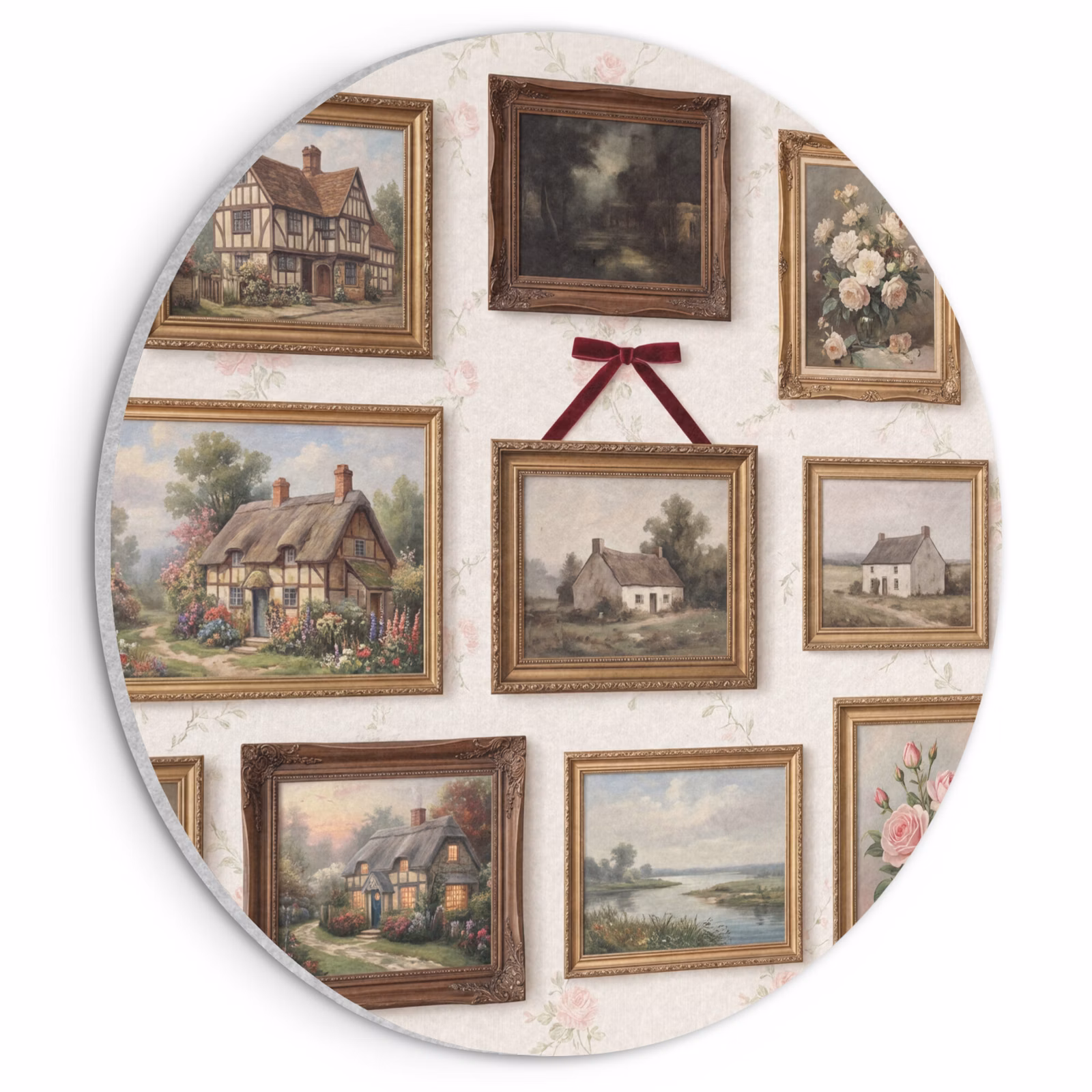 Akoestisch schilderij rond - Dier - Kat - Portret - Klassiek — 1