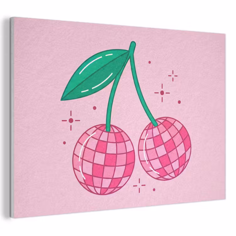 Akoestisch schilderij - Decoratie - Disco-bal - Feest - Roze — 1