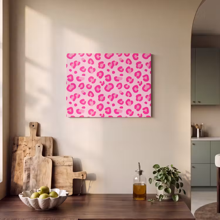 Akoestisch schilderij - Dierenprint - Patroon - Abstract - Modern - Roze — 3