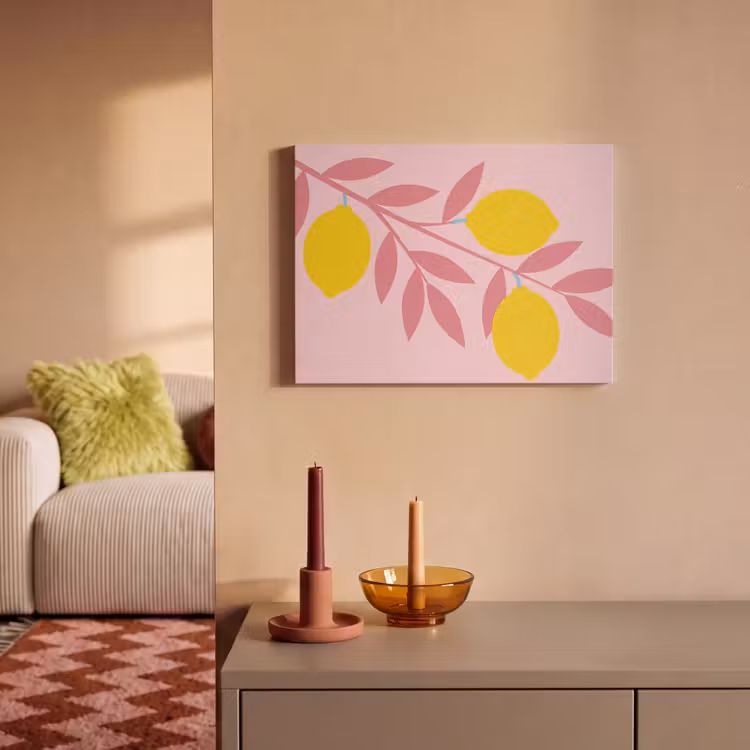 Akoestisch schilderij - Fruit - Tak - Natuur - Abstract - Roze — 2