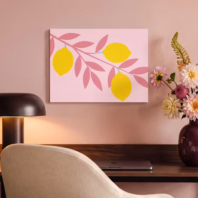 Akoestisch schilderij - Fruit - Tak - Natuur - Abstract - Roze — 4
