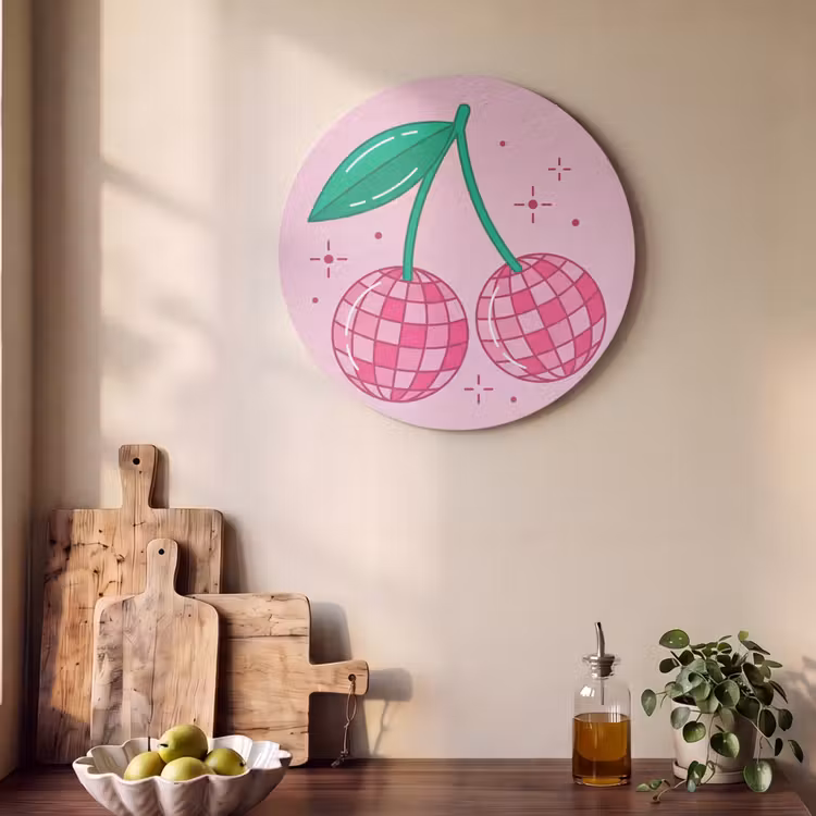 Akoestisch schilderij rond - Decoratie - Disco-bal - Feest - Roze — 4