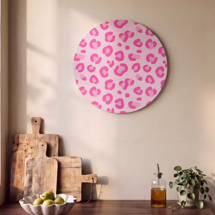 Akoestisch schilderij rond - Dierenprint - Patroon - Abstract - Modern - Roze — 4
