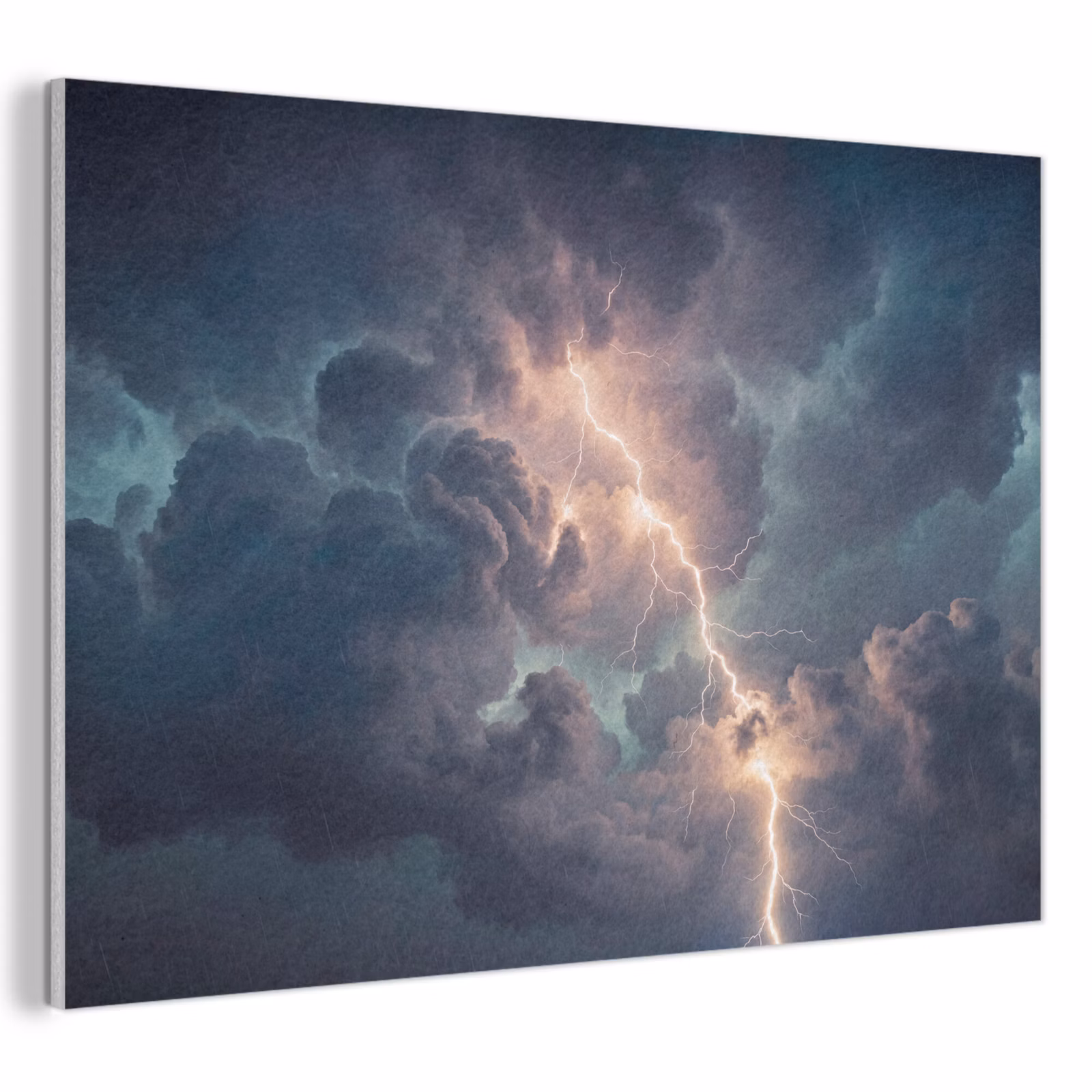 Akoestisch schilderij - Bliksem - Storm - Natuur - Donker — 1