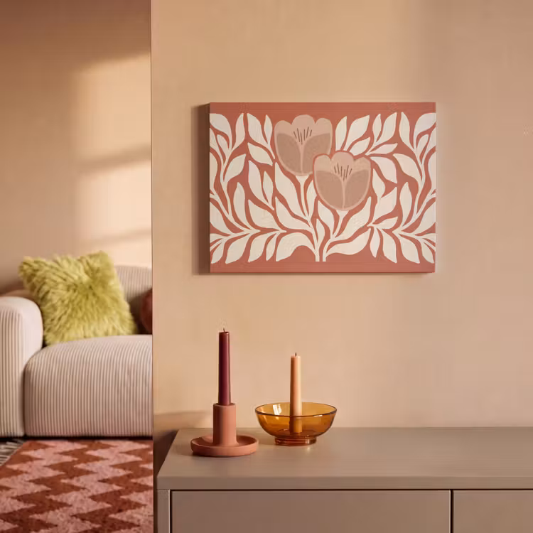 Akoestisch schilderij - Bloemen - Abstract - Modern - Beige - Natuur — 2