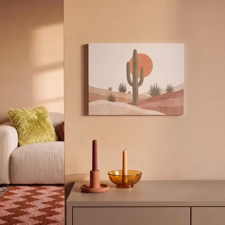 Akoestisch schilderij - Cactus - Duinen - Modern - Landschap - Groen — 2