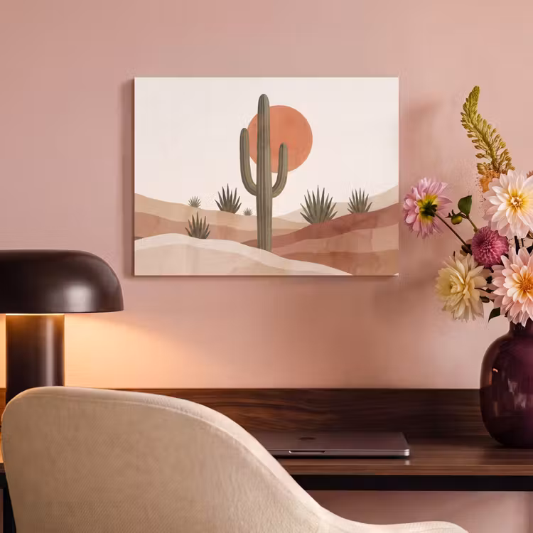 Akoestisch schilderij - Cactus - Duinen - Modern - Landschap - Groen — 4
