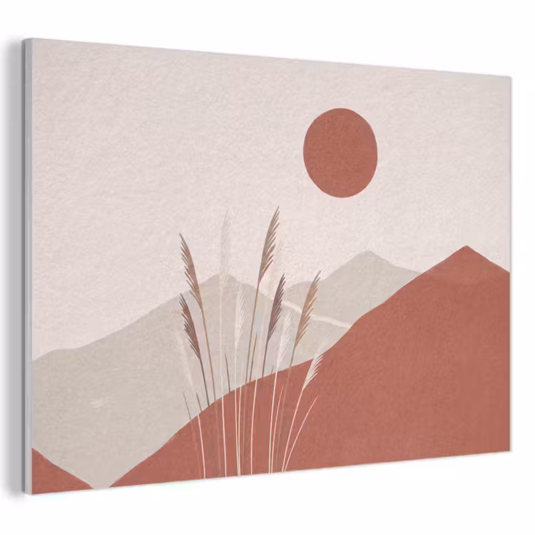 Akoestisch schilderij - Gras - Landschap - Natuur - Abstract - Beige — 1