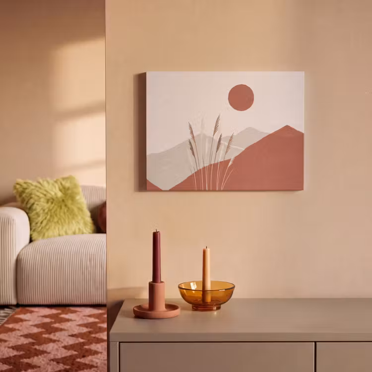 Akoestisch schilderij - Gras - Landschap - Natuur - Abstract - Beige — 2