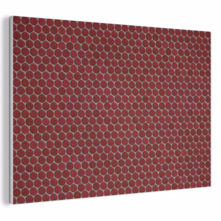 Akoestisch schilderij - Penny - Mozaïek - Rond - Rood — 1