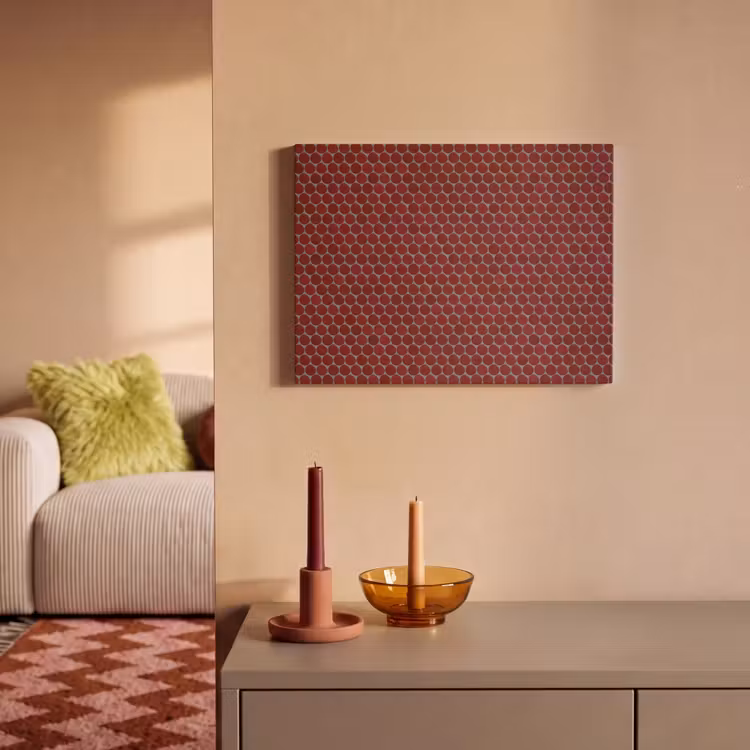 Akoestisch schilderij - Penny - Mozaïek - Rond - Rood — 2