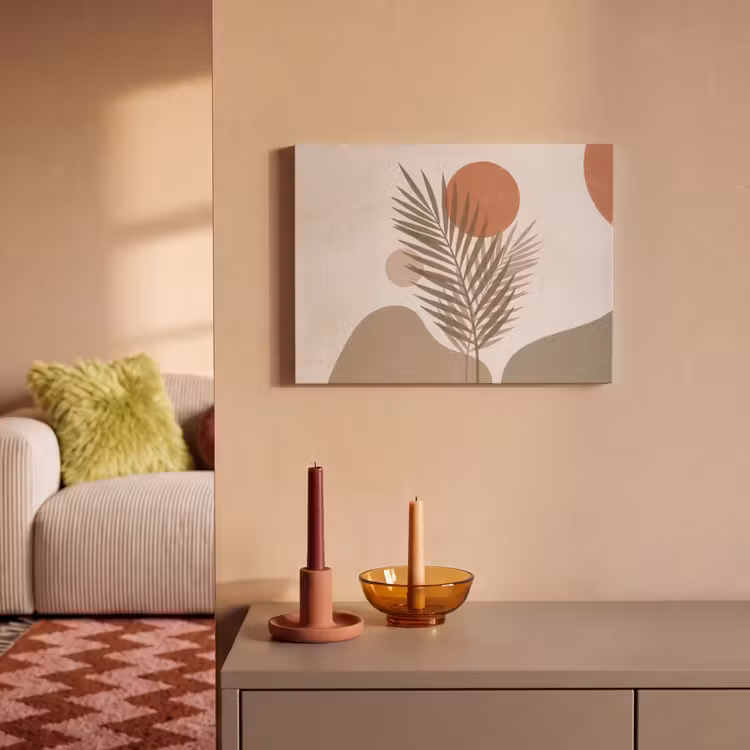 Akoestisch schilderij - Planten - Bladeren - Abstract - Modern - Beige — 2